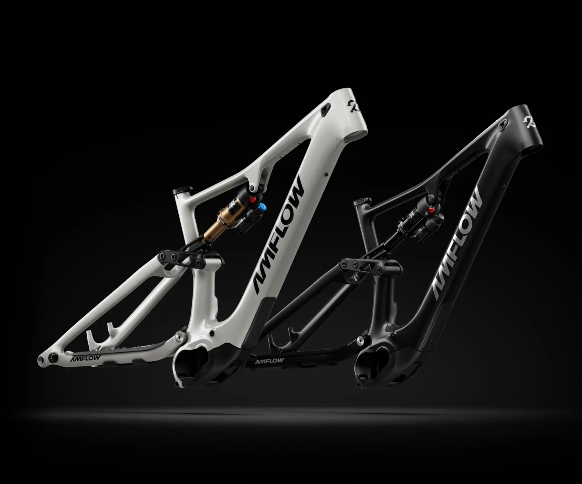 Amflow PX (white) and PR (black) carbon frames. Image: Amflow