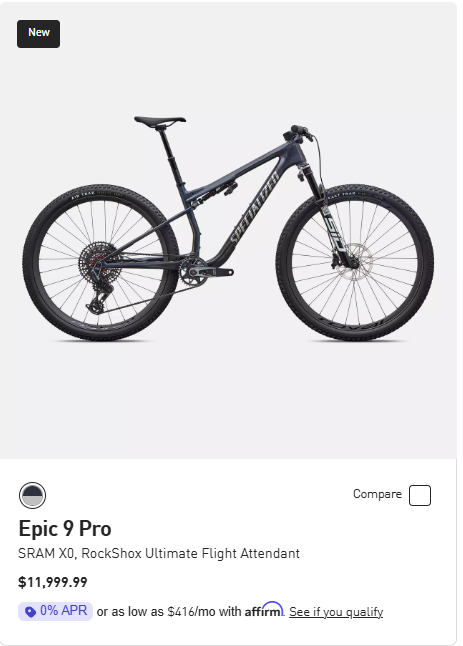 Epic 9 Pro — SRAM X0, RockShox Ultimate Flight Attendant