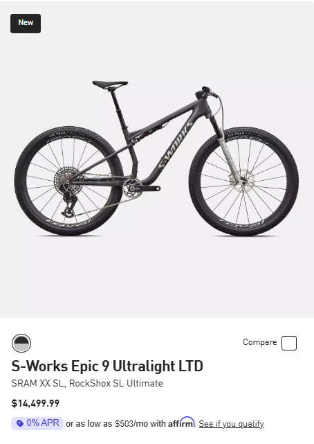 S-Works Epic 9 Ultralight LTD — SRAM XX SL, RockShox SL Ultimate